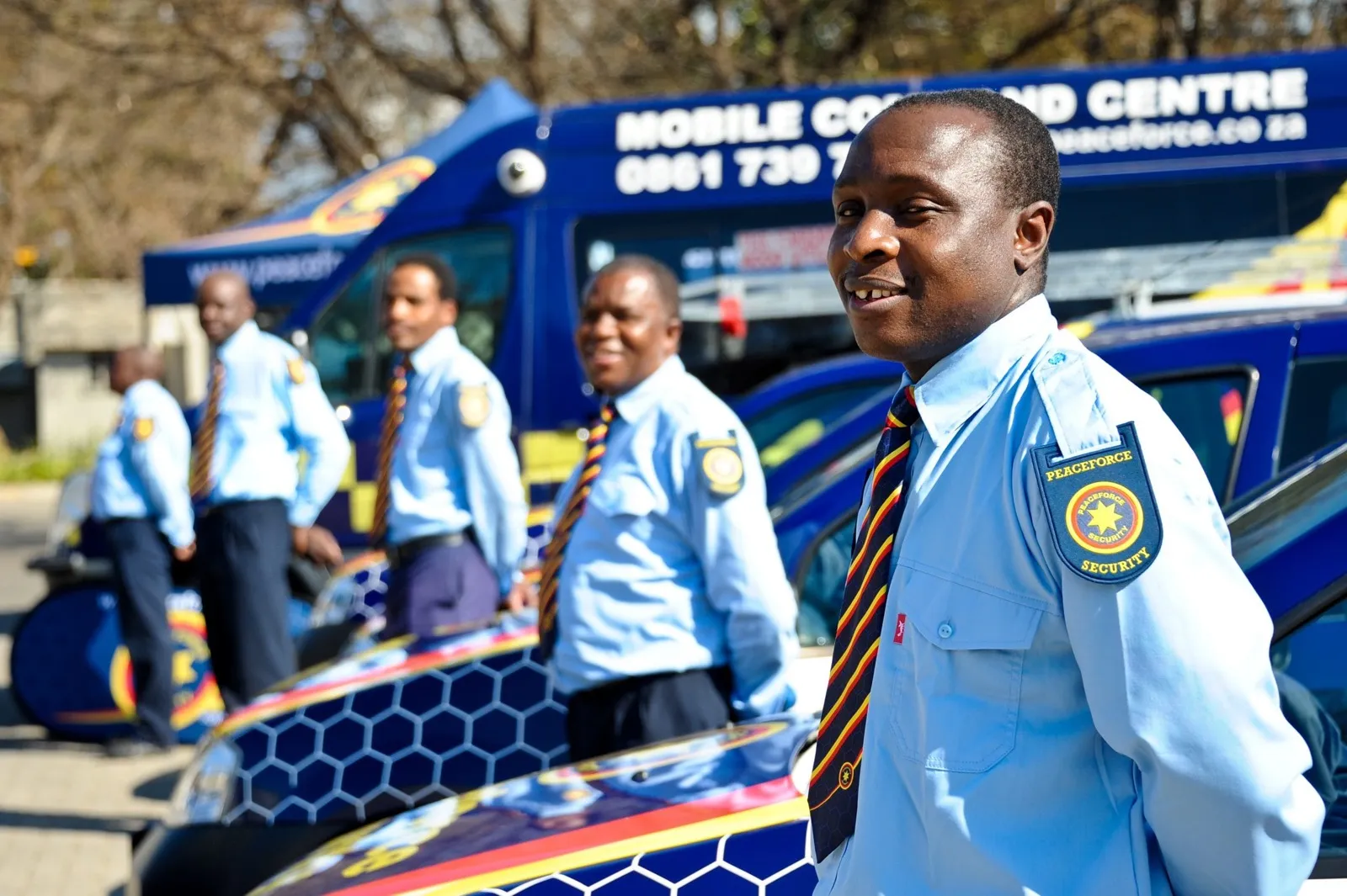 Peaceforce security team on parade